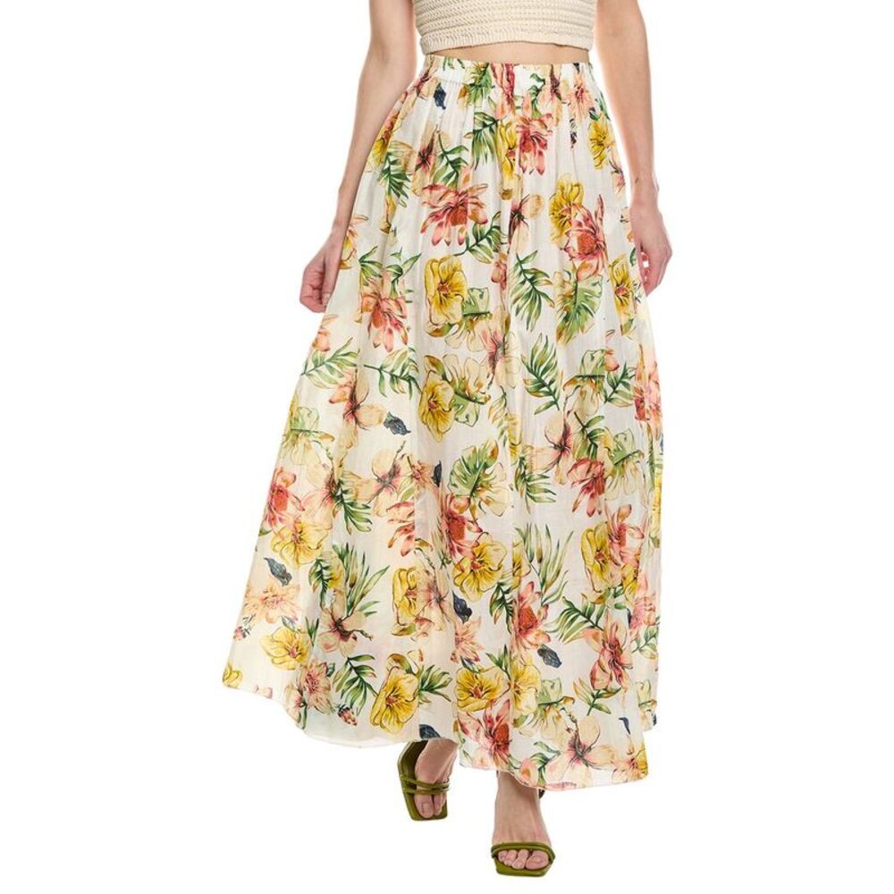 Nu Vintage Womens  Ellena Midi Skirt, Beige